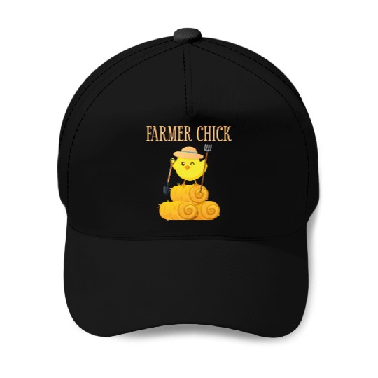 Farming Farmer Girl Chicken Farmer Baseball Caps