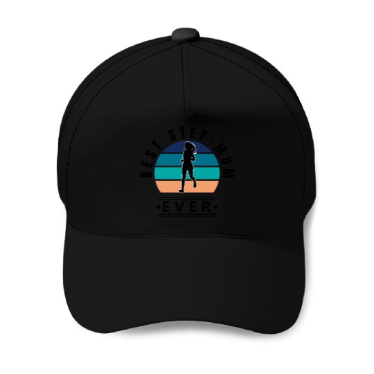 Best Step mum Ever Jogging Sunset Baseball Caps