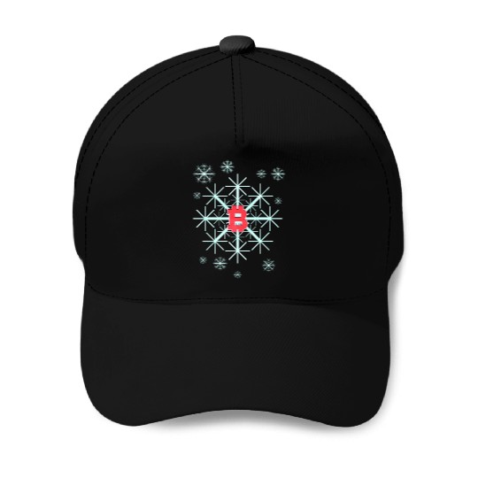 Snowflake In Winter On Christmas With Bitcoin Baseball Caps