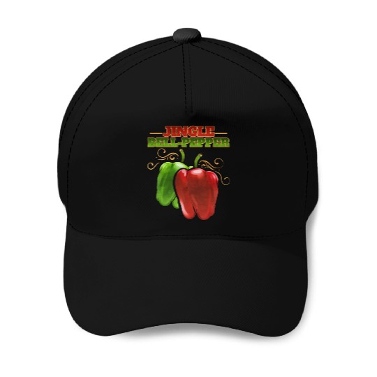 Red And Green Jingle Bell Pepper For Christmas Baseball Caps