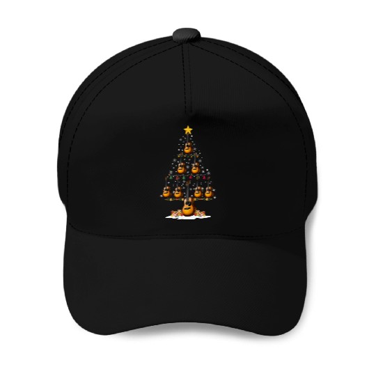 Guitar Christmas Tree Xmas Funny Gift Baseball Caps