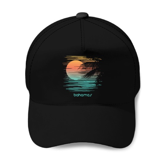 Artistic Bahamas Palm Tree Vacation Souvenir Baseball Caps