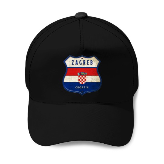 Zagreb Croatia flag coat of arms design Baseball Caps