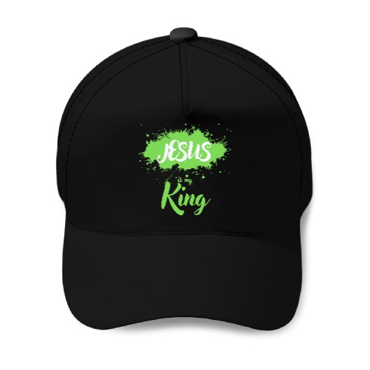 JESUS is my King Baseball Caps