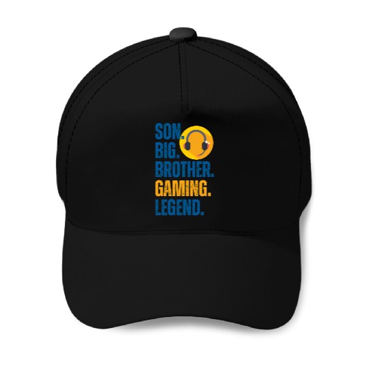 SON BROTHER GAMING LEGEND for gamer textured text Baseball Caps