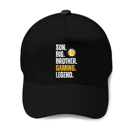 SON BROTHER GAMING LEGEND for gamer textured text Baseball Caps