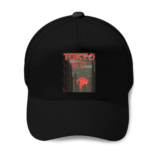 Tokyo Downtown 東京都 Japan City Japanese Sunset Sunr Baseball Caps