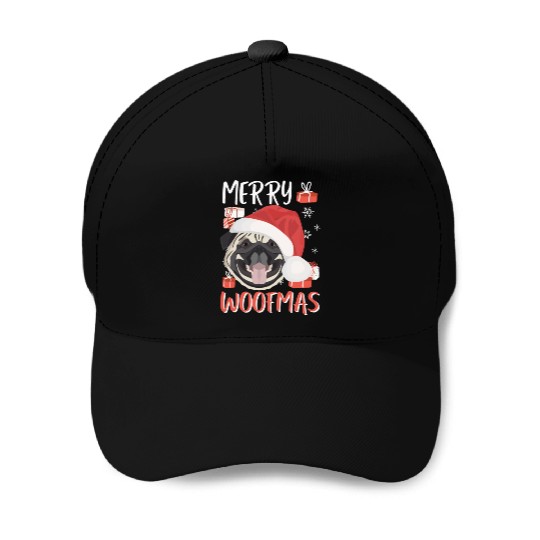 Pug Merry Christmas Baseball Caps