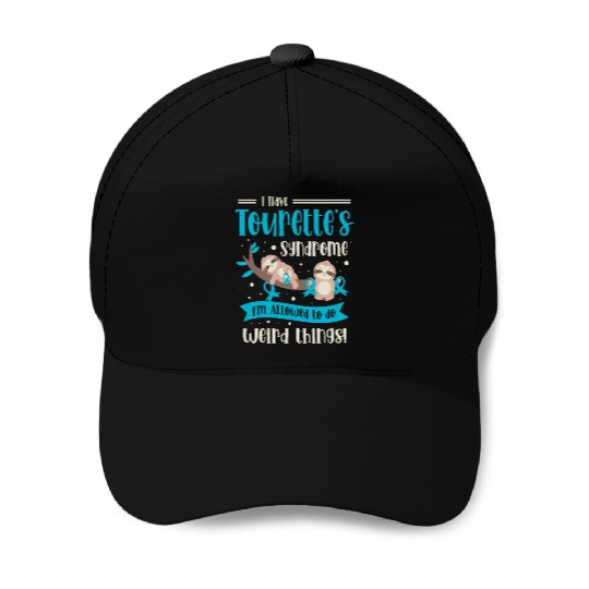 I Have Tourette's Syndrome Teal Ribbon Disability Baseball Caps