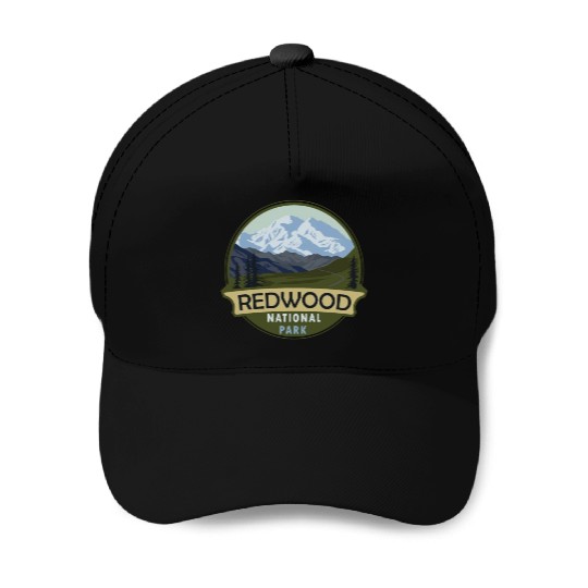 Cool Vintage Retro Redwood National Park Mountain Baseball Caps