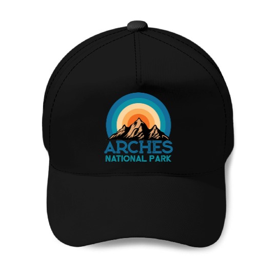 Cool Vintage Retro Arches National Park Mountain Baseball Caps