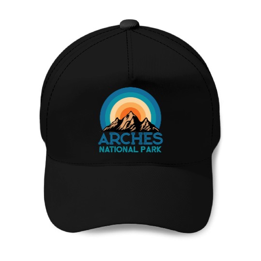 Cool Vintage Retro Arches National Park Mountain Baseball Caps