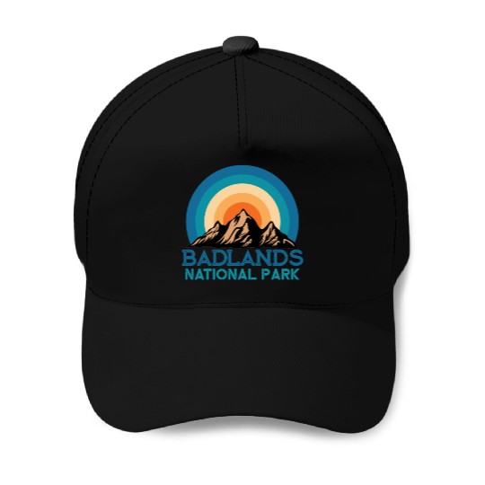 Cool Vintage Retro Badlands National Park Mountain Baseball Caps
