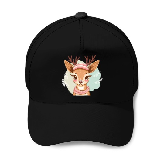 Cute Christmas Deer Baseball Caps