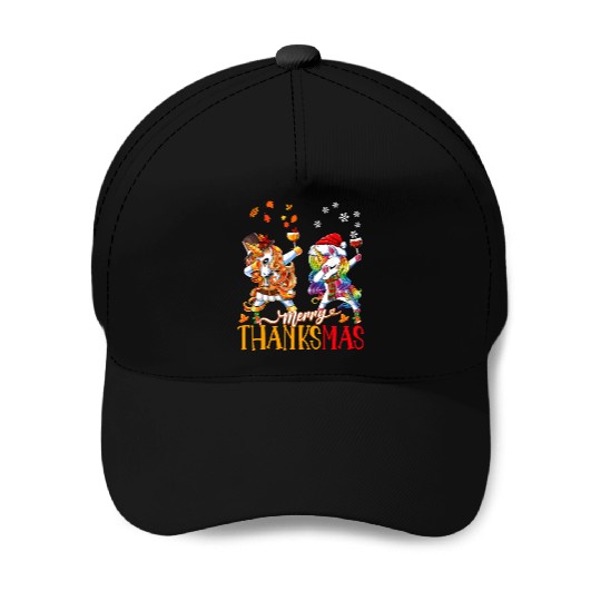 Merry Thanksmas funny unicorn Thanksgiving xmas Baseball Caps