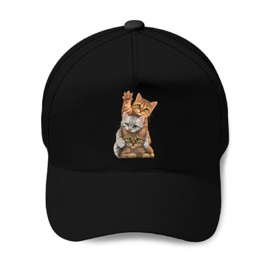 cute little Cats playing Wall lovers kitty kittens Baseball Caps
