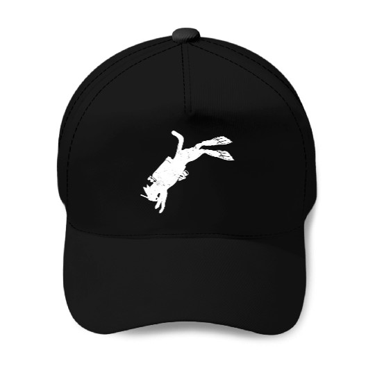 Diving Cat Scuba Diver Cat Lover Baseball Caps