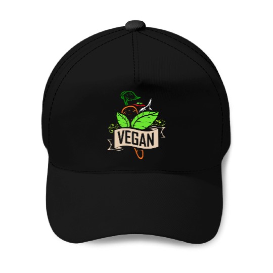 Carrot, Onion And Tomato Logo For Vegetarians And Baseball Caps