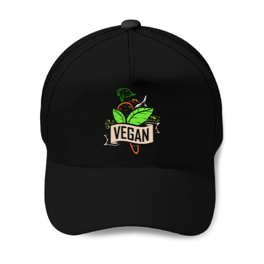 Carrot, Onion And Tomato Logo For Vegetarians And Baseball Caps