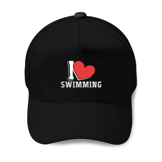 I Love Swimming Swimmer Swim Baseball Caps