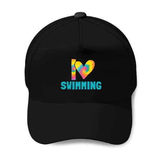 I Love Swimming Swimmer Swim Baseball Caps