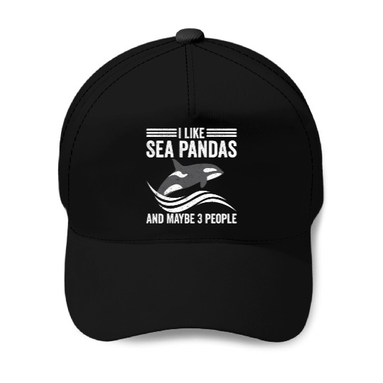 Funny Orca Whale Sea Panda and Maybe 3 People Baseball Caps