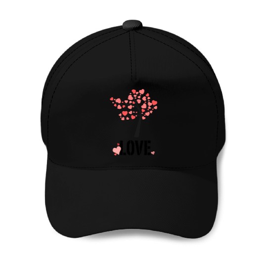 Valentine's Love Tree! Baseball Caps