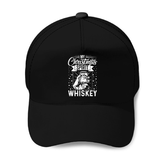 My Christmas Spirit is Whiskey Baseball Caps