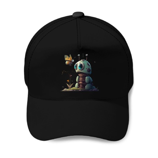 Robot Butterfly Baseball Caps