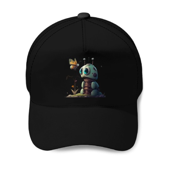Robot Butterfly Baseball Caps