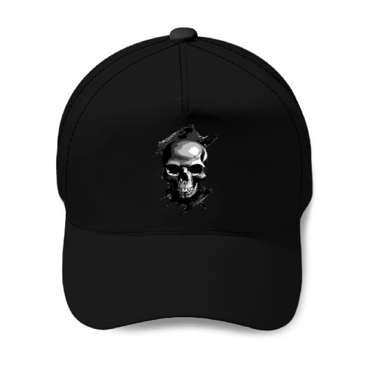 Silver Skull Baseball Caps