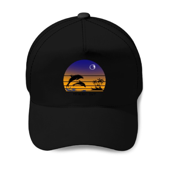 MOONLIGHT SWIM Baseball Caps