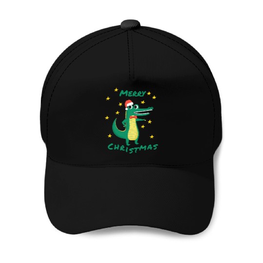 Crocodile Merry Christmas Stars Santa Claus Hat Baseball Caps