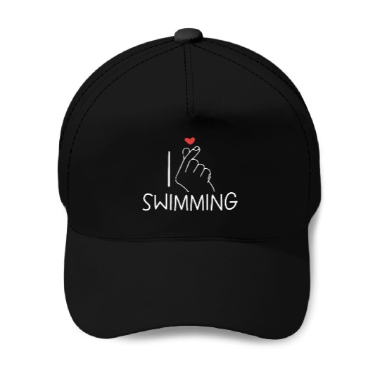 I Love Swimming Swimmer Swim Baseball Caps