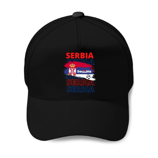 World Serbia Soccer Vintage Baseball Caps