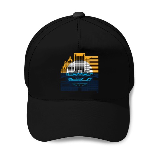 Milwaukee Skyline Squared Milwaukee Peoples Flag D Baseball Caps