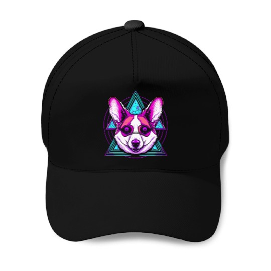 Geometric Corgi Baseball Caps