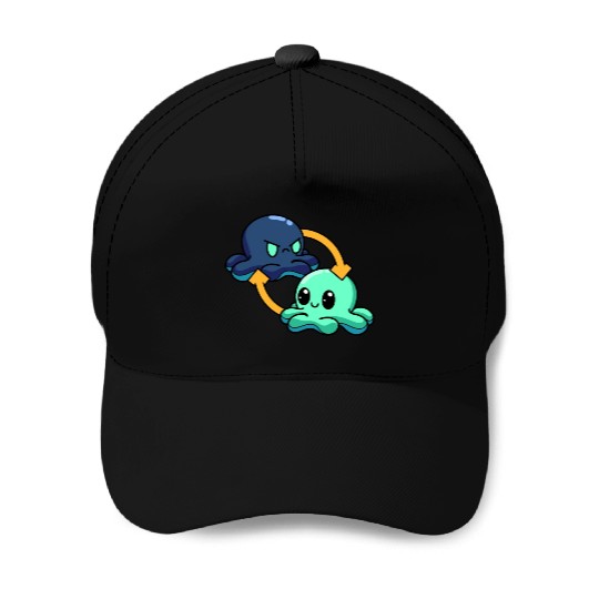 Reversible Octopus Emotional Switch Leisure Baseball Caps