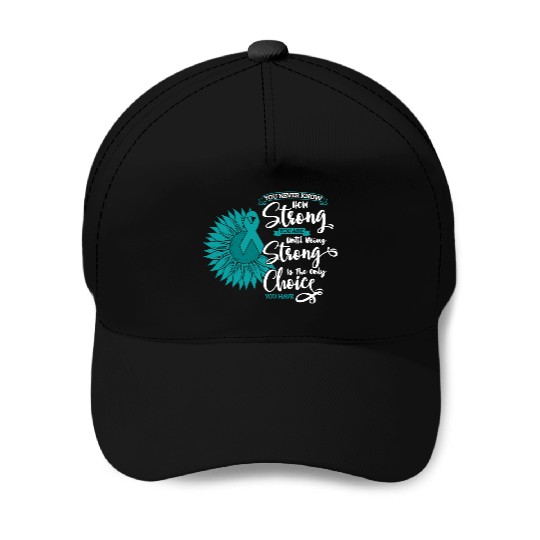 Cervical Cancer Awareness Month Teal Sunflower Baseball Caps