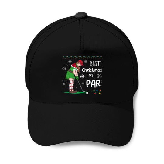 Golf Elf Pun Golfer Christmas Golfing Baseball Caps