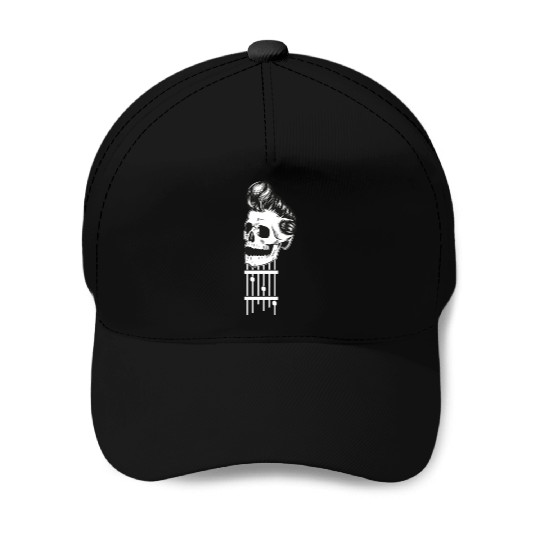 Rock N Roll Skeleton Head -Sweet Rock On Guitar Baseball Caps