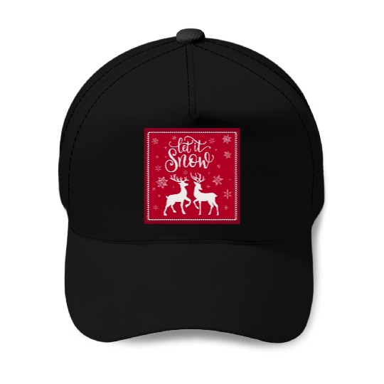 Let it snow with beautiful deer Baseball Caps