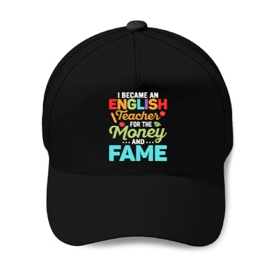 I Became An English Teacher Grammar Language Baseball Caps