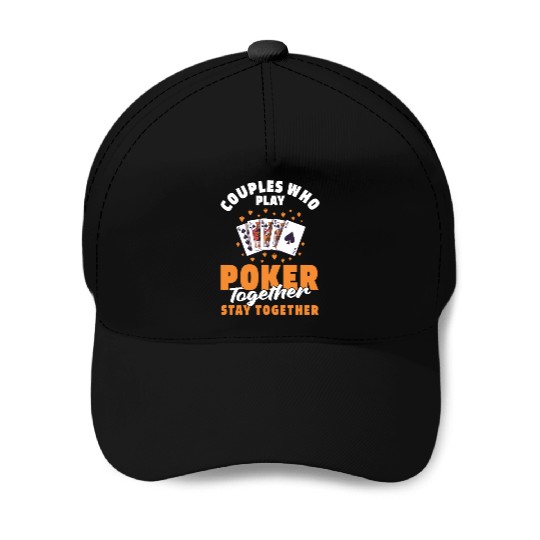 Poker Couple Baseball Caps
