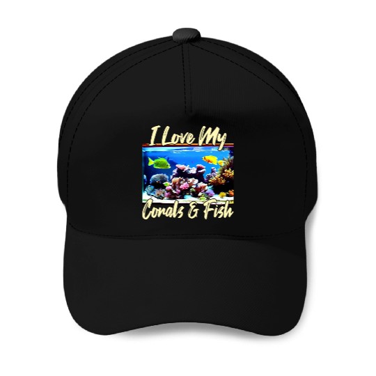 Saltwater aquarium coral fish Baseball Caps