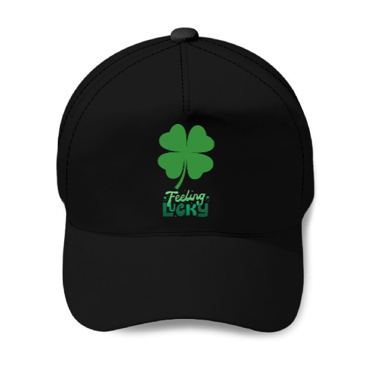 Irish Feeling Lucky four leaf Shamrock Baseball Caps