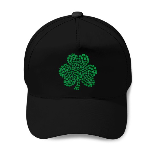Womens cats Icon white Shamrock St. Patrick's Day Baseball Caps