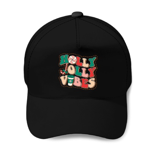 holly jolly vibes Baseball Caps