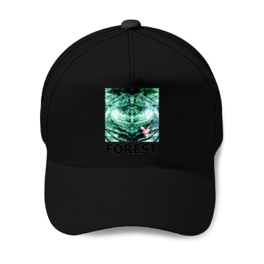 Green forest mandala black Baseball Caps