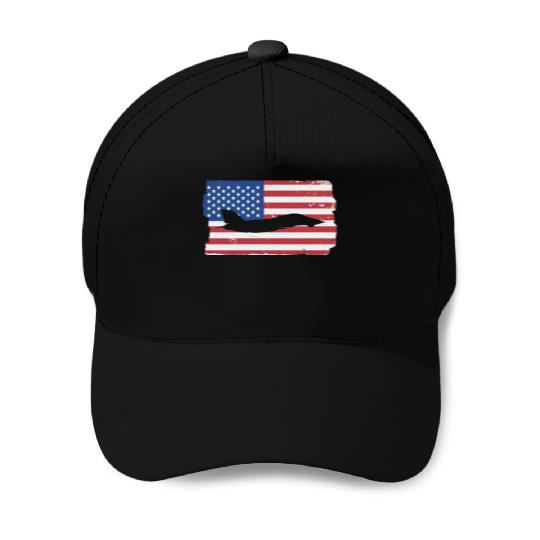 F-14 Tomcat Fighter Jet American Flag F14 Tomcat Baseball Caps
